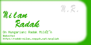 milan radak business card